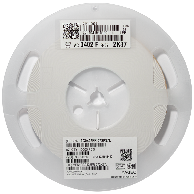国巨汽车级AC0402FR-072K37L电容