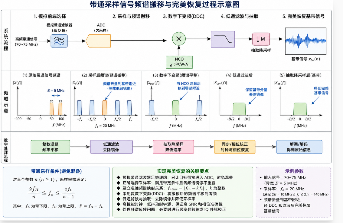带通采样信号频谱搬移后，怎样实现信号的完美还原？